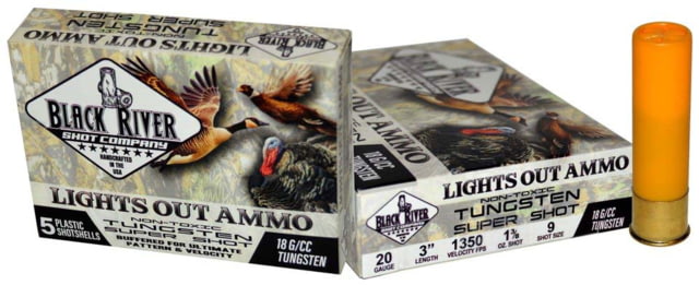 ck River Shot Company 20 Gauge Premium Tungsten TSS 3in #9 5 Round Box 1 3/8oz Ammo