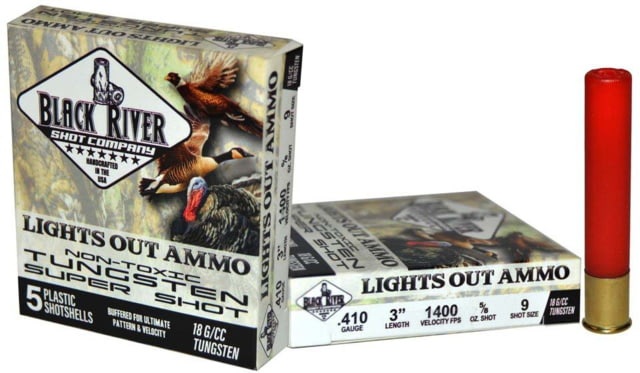 Black River Shot Company 410 Bore Premium Tungsten TSS 3in #9 5 Round box 5/8oz - Black River Shot Company