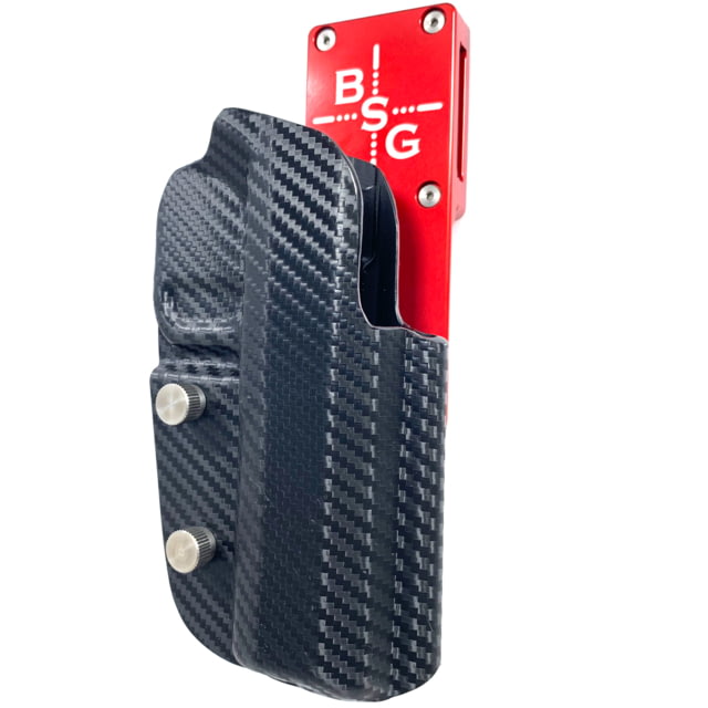 Black Scorpion Outdoor Gear  5in Pro Heavy Duty Competition Holster Left Hand Red Shell / Carbon Fiber - Black Scorpion Outdoor Gear