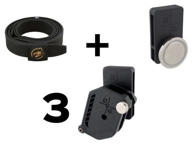 Black Scorpion Outdoor Gear Combo Rig N4 - Belt Medium + 3 Pouches Storm Grand Master + 1 Competition Magnetic Pouch Black - Black Scorpion Outdoor Gear