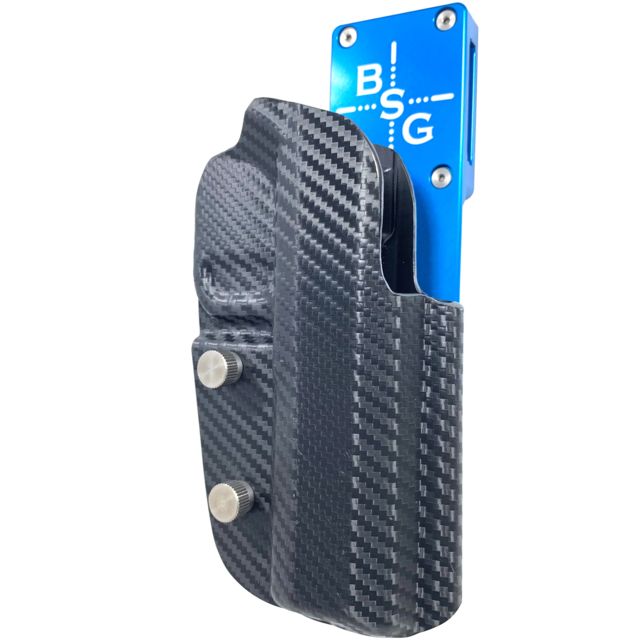 Black Scorpion Outdoor Gear Walther OWB Pro Heavy Duty Competition Holster Walther PPQ M2/Walther Q5 Match Right Hand Kydex Blue/Carbon Fiber - Black Scorpion Outdoor Gear