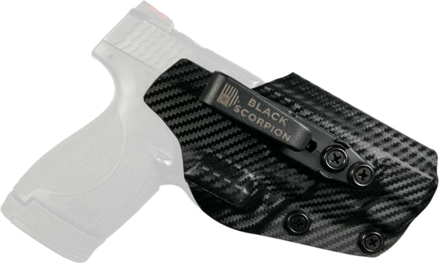 Black Scorpion Outdoor Gear Smith & Wesson M&P Shield Plus 4'' IWB Belt Wing Tuckable Holster Right Carbon Fiber - Black Scorpion Outdoor Gear
