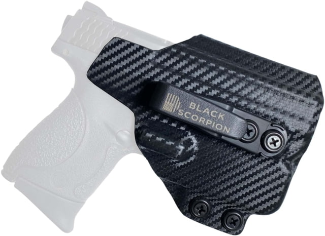 Black Scorpion Outdoor Gear Smith & Wesson M&P Shield Plus w/ TLR-6 Belt Wing Tuckable Holster Right Carbon Fiber - Black Scorpion Outdoor Gear