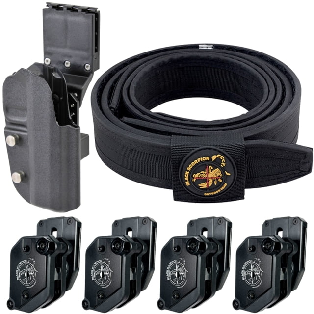 Black Scorpion Outdoor Gear USPSA Grand Master Production Holster / Shooting Belt Combo Right CZ P-10C Black Extra Large - Black Scorpion Outdoor Gear