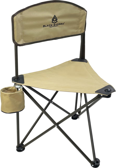 BLACK SIERRA EQUIPMENT Tri-Lite Stool w/BackTan - Black Sierra Equipment