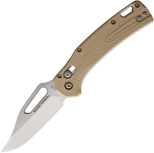 Blackfire Pivot Lock Folding Knife 4in Closed 3in Satin D2 Tool Steel Clip Point Blade Tan Nylon Handle - Blackfire