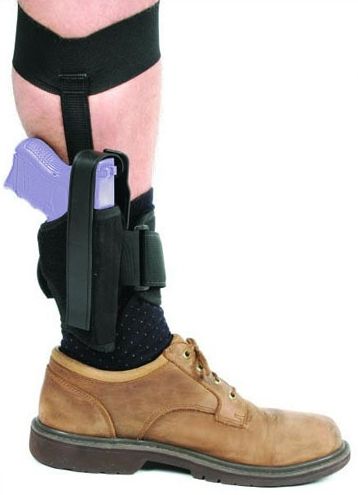 USED BlackHawk Nylon Ankle Holsters Right Hand Plain Black 40AH01BK-R EDEMO1 Used Condition Like New Inspect and Rebox - Blackhawk