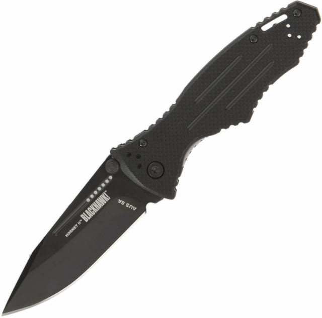 BlackHawk Hornet Folding Knife 3.25in D2 Tool Steel Plain Edge Sideliner G-10 Handle Black - Blackhawk
