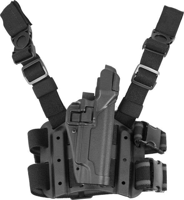 USED BlackHawk SERPA Tactical Level 3 Thigh Holster Colt 1911 Right Hand Matte Black  EDEMO1 Used Condition Fair Installed/Mounted - Blackhawk