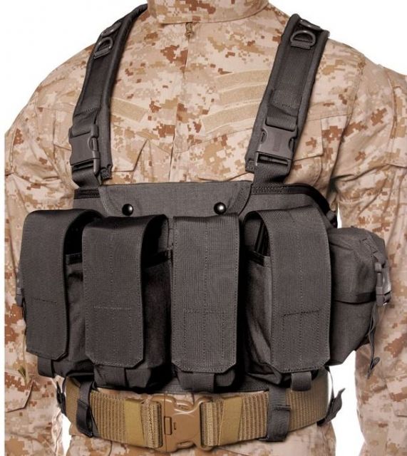 BlackHawk Tactical Commando Chest Harness AK-47 M-16 and M-1 Magazines Black - Blackhawk