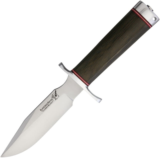 Blackjack Classic Model 5 Knife 5.5" satin finish A2 tool steel blade Green canvas micarta handle - Blackjack