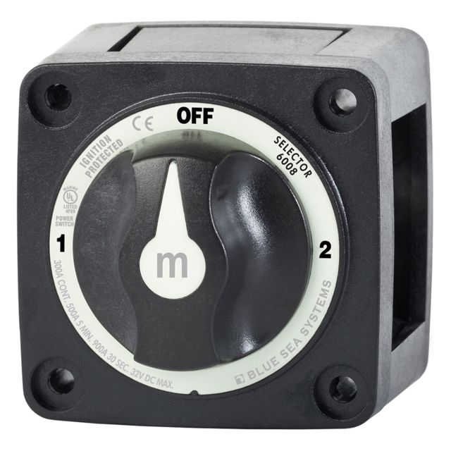 Blue Sea Systems  m-Series Selector 3 Position Battery Switch - Black - Blue Sea Systems