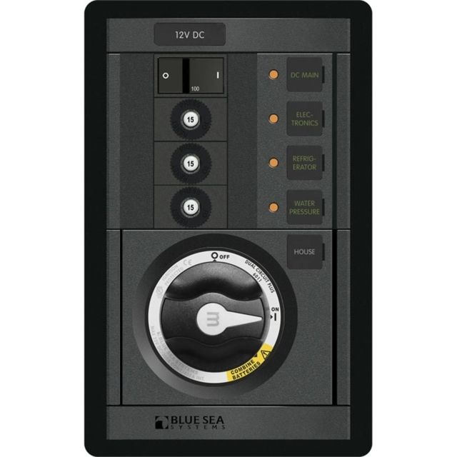 Blue Sea Systems M-Series Dual Circuit Plus Main + 3 Positions CLB Vertical - Blue Sea Systems