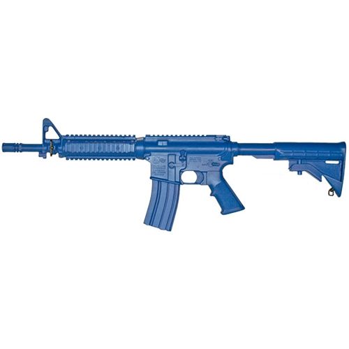 Blueguns Colt M4 Commando Training Guns Weighted No Light/Laser Attachment Rifle Flat Top Open Stock Fwd Rail Blue - Blueguns