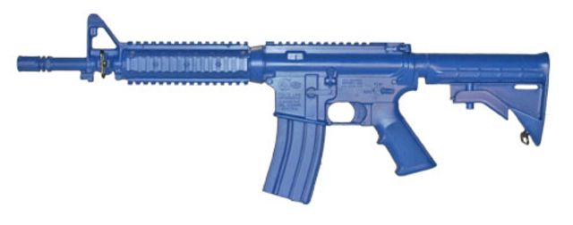Blueguns Colt M4 Commando Training Guns Unweighted w/o Light/Laser Attachment Rifle Flat Top Closed Stock Fwd Rail Blue - Blueguns