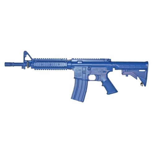Blueguns Colt M4 Commando Training Guns Weighted No Light/Laser Attachment Rifle Blue Flat Top Closed Stock Fwd Rail - Blueguns