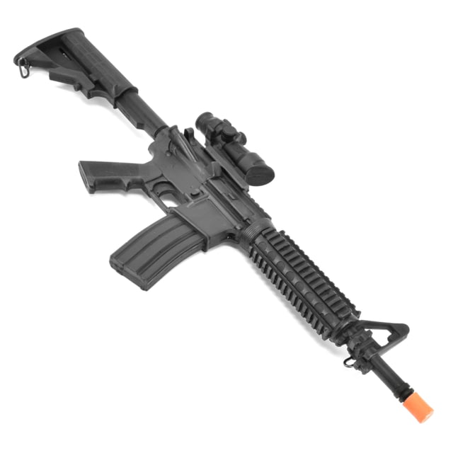 Blueguns Colt M4 Training Guns Weighted No Light/Laser Attachment Rifle Black Flat Top Open Stock Fwd Rail ACOG Sight - Blueguns