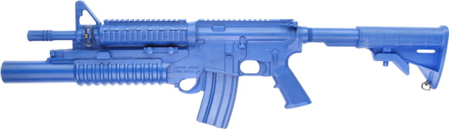 Blueguns Colt M4 Commando Training Rifle Not Weighted No Light/Laser Attachment Flat Top Fwd Rail M203 Grenade Launcher Blue - Blueguns