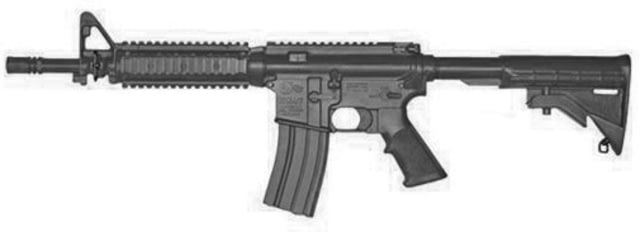 Blueguns Colt M4 Commando Training Guns Not Weighted No Light/Laser Attachment Rifle Flat Top Fwd Rail w/Adjustable Stock Black - Blueguns