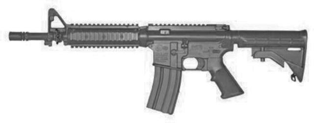 Blueguns Colt M4 Commando Training Guns Weighted No Light/Laser Attachment Rifle Black Flat Top Closed Stock Fwd Rail - Blueguns
