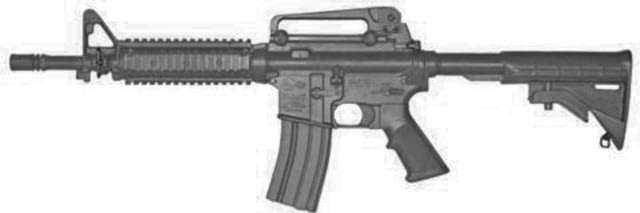 Blueguns Colt M4 Commando Training Guns Weighted No Light/Laser Attachment Rifle Black Open Stock Fwd Rail - Blueguns