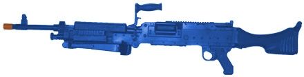 Blueguns FN Herstal M240 Training Guns Weighted No Light/Laser Attachment Rifle Blue - Blueguns