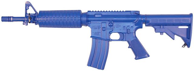Blueguns Colt M4 Commando Training Guns Not Weighted No Light/Laser Attachment Rifle Flat Top Closed Stock Blue - Blueguns