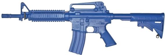 Blueguns Colt M4 Commando Training Guns Not Weighted No Light/Laser Attachment Rifle Fwd Rail Open Stock Blue - Blueguns