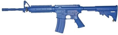 Blueguns Colt M4 Training Rifle Not Weighted No Light/Laser Attachment Flat Top Open Stock Fwd Rail 14in Barrel Blue - Blueguns