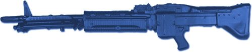 Blueguns Universal M60 Machine Gun Training Guns Weighted No Light/Laser Attachment Rifle Blue - Blueguns