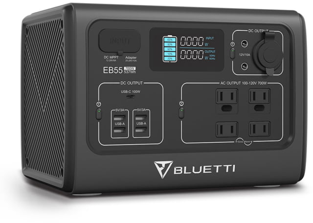 BLUETTI EB55 Portable Power Station, 700W 537Wh, Gray, EB55-US-GY-BL-00