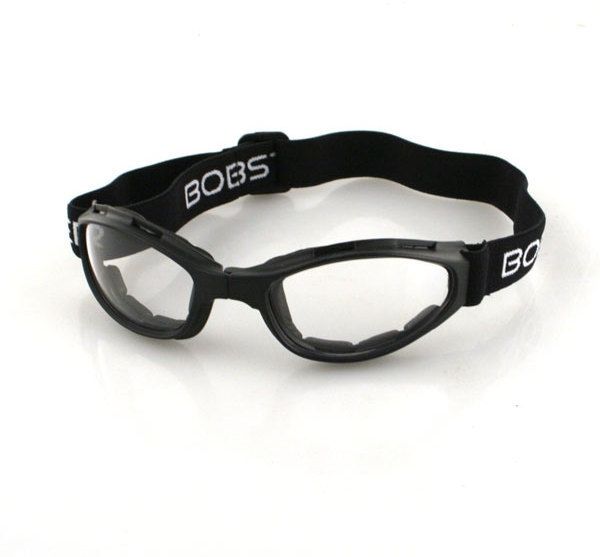 Bobster Crossfire Small Folding Goggles Black Frame Clear Lenses - Bobster