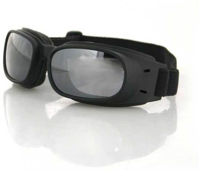 Bobster Piston Aerodynamic Goggles Black Frame Smoke Reflective Lenses