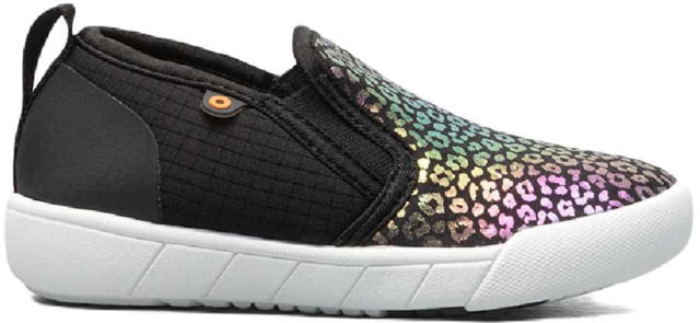 Bogs Kicker II Slip On Rainbow Leopard Shoes - Kids Black Multi 2