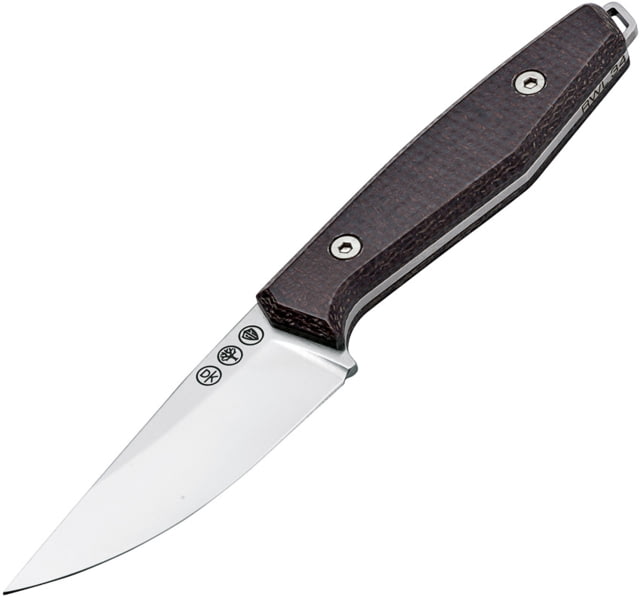 Boker AK1 Fixed Blade Knife 3" satin finish RWL-34 steel blade Brown micarta handle