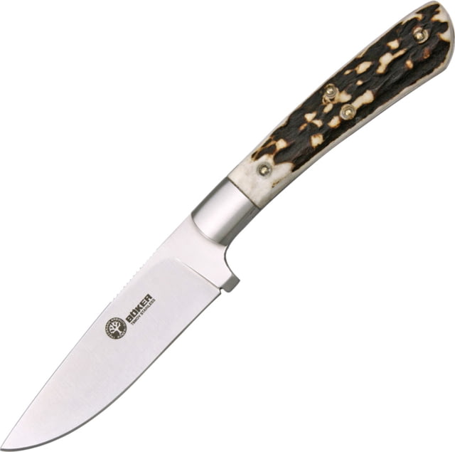 Boker Arbolito Nicker Knife 3.25" T6MoV stainless drop point blade Stag handle - Boker