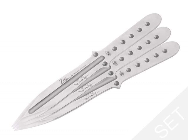 Boker Magnum Bailey Ziel II Throwing Set by John Bailey 13.25in Overall 7.13in Blades 420 Stainless Steel Leather Sheath - Boker