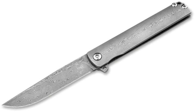 Boker Plus Gemma Damast Folding Knife 2.52 in Damascus Steel Drop Point Blade Damascus Grey Handle