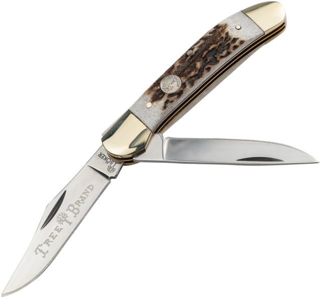 Boker Traditional Series 2.0 Copperhead Folding Knife D2 Tool Steel Mirror Clip/Skinner Blades Stag Handle