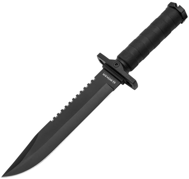 Boker John Jay Survival Knife 8.07in Black 7Cr17MoV Blade Black FRN Handle Boxed - Boker