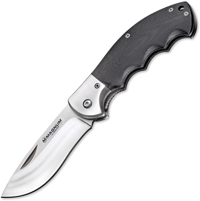Boker NW Skinner Linerlock 3.38 in Folding Knife Black finger grooved G10