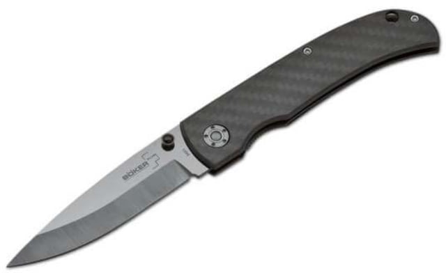 Boker Plus Anti-Grav Linerlock Folding Knife 3.3in Black Ceramic Plain Blade Carbon Fiber Handle - Boker Plus