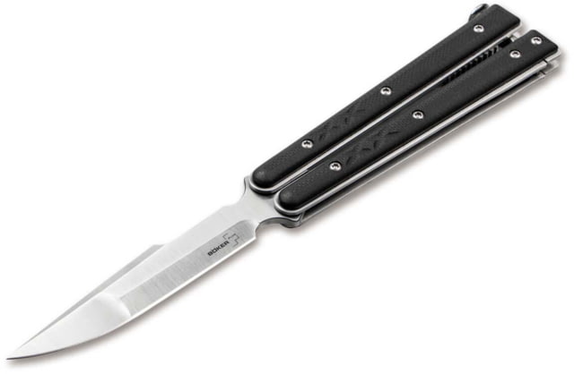 Boker Plus Balisong Tactical Small Folding Knife 3.46in D2 G10 Black Handle - Boker Plus