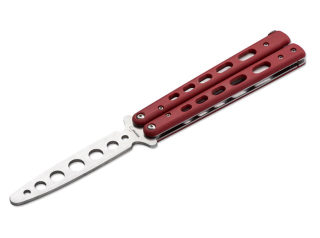Boker Plus Balisong Trainer Folding Knife 4.1in Stainless Steel G10 Red - Boker