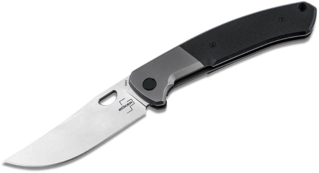 Boker Plus Elso Folding Knife 4.75in Closed 3.38in Stonewash D2 Tool Steel Blade Black G10 Handle - Boker Plus