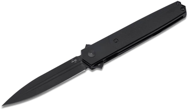 Boker Plus Kwaiken Sym Folding Knife by Lucas Burnley 4.88in Closed 3.5in Black 154CM Stainless Dagger Blade Black G10 Handle Nylon Case - Boker Plus