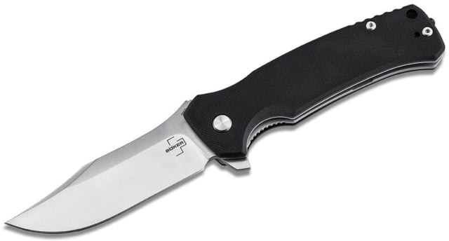 Boker Plus M.E.R.K. 1 Folding Knife 5in Closed 3.63in Satin D2 Tool Steel Blade Black G10 Handle - Boker Plus