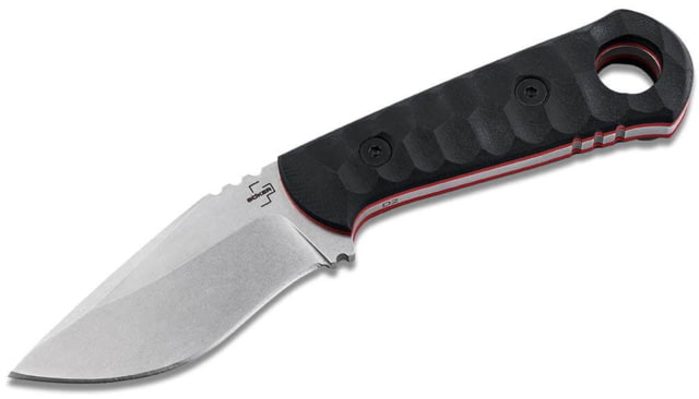 Boker Plus Mikri Fixed Blade Knife 7.13in Overall 3.13in Stonewash D2 Tool Steel Blade Black G10 Handle Black Kydex Belt Sheath - Boker Plus
