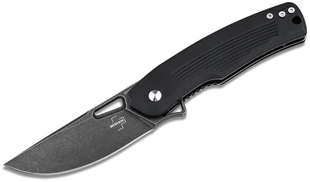 Boker Plus Nahal Black Folding Knife 4.63in Closed 3.13in Black Stonewash D2 Tool Steel Blade Black Aluminum Handle - Boker Plus