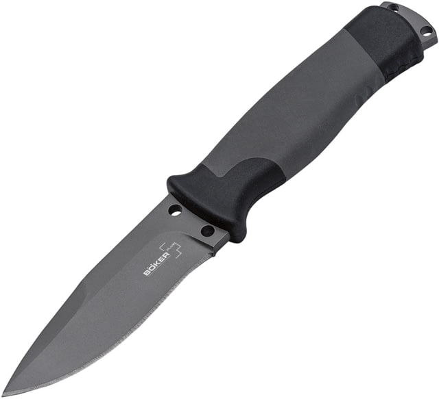 Boker Plus Outdoorsman Fixed Blade Knife 3.75" titanium coated 12C27 Sandvik stainless blad Black TPR handle - Boker Plus